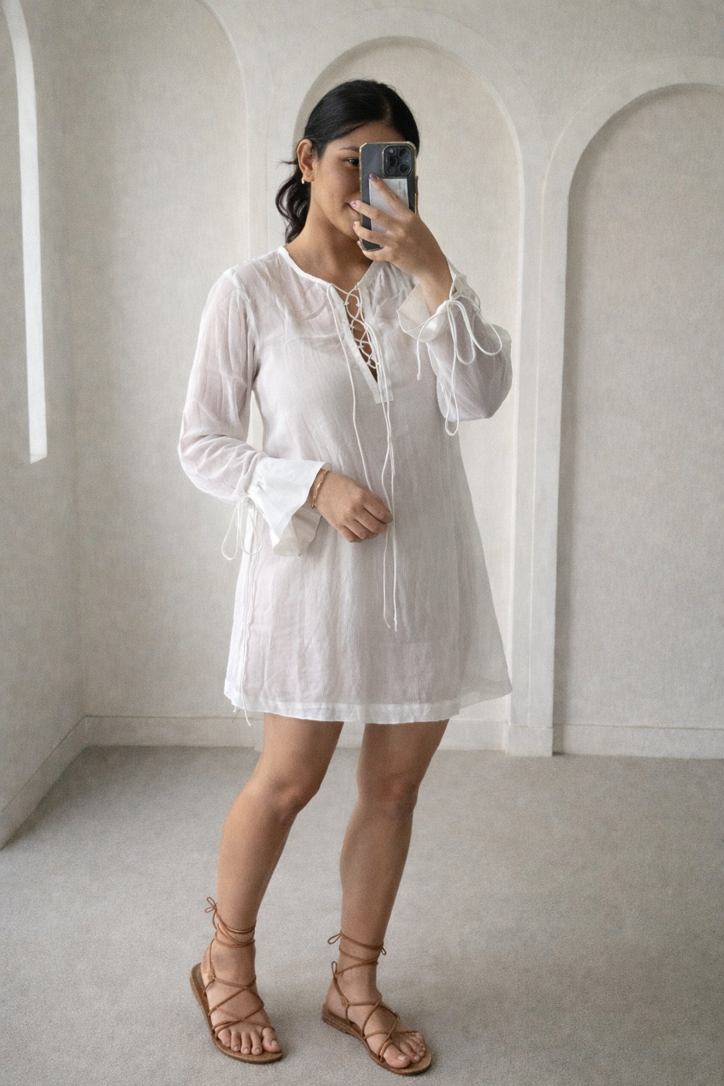 WHITE SHEER COVER-UP