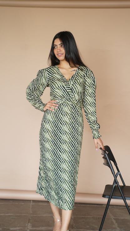 STRIPED LONG DRESS - PURPLE
