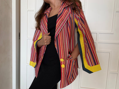 STRIPED BLAZER WITH SLITS