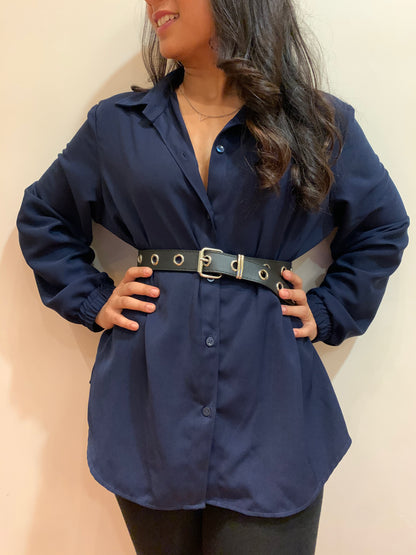 SHIRT SMOCKED AT THE BACK