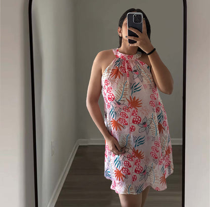 PRINTED PINK DRESS