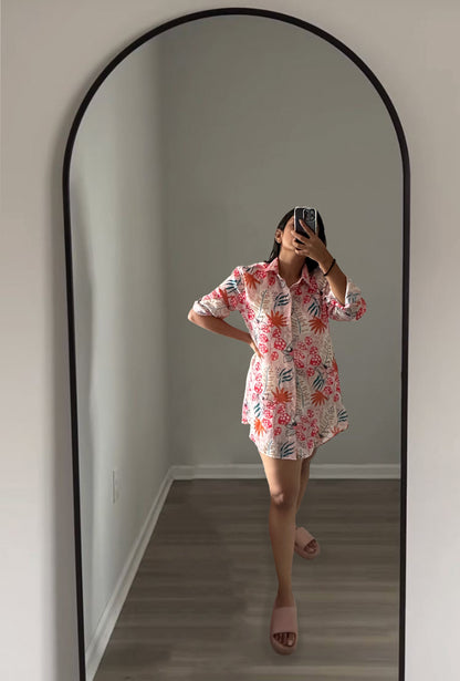 PRINTED SHIRTDRESS - GOTHAM GREEN