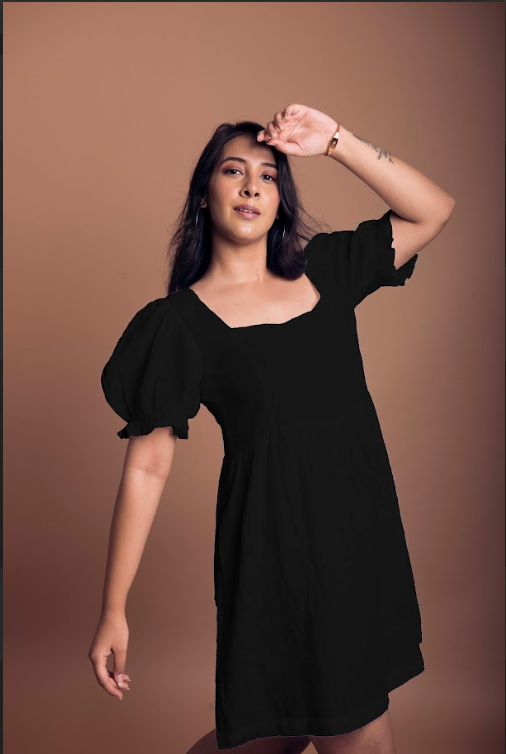 WHITE LINEN DRESS - CERISE PINK