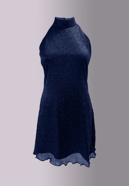 HALTER NECK METALLIC DRESS