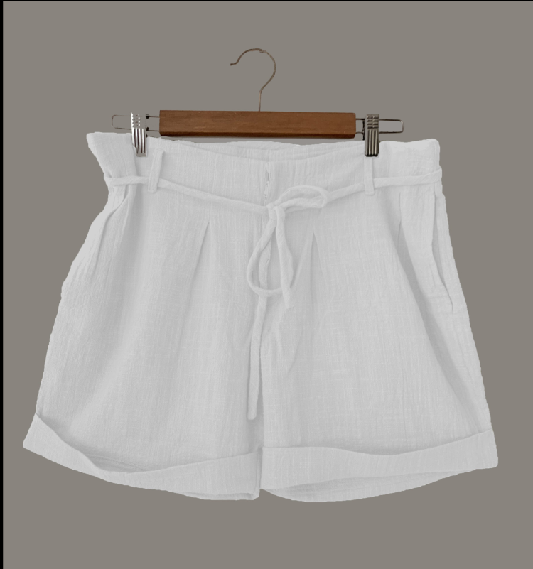 LINEN SHORTS - ARTICHOKE GREEN