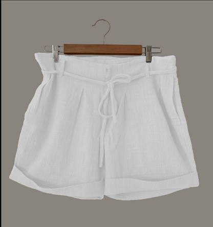 LINEN SHORTS - ARTICHOKE GREEN