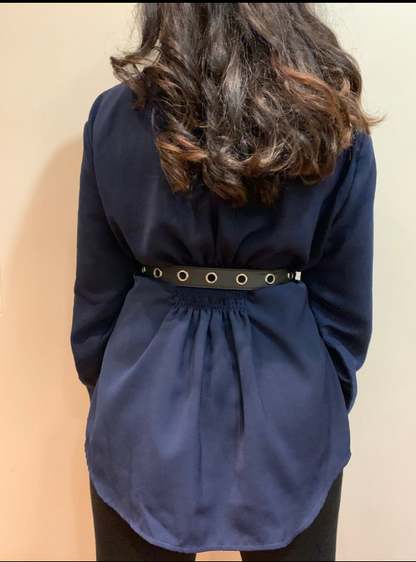 SHIRT SMOCKED AT THE BACK