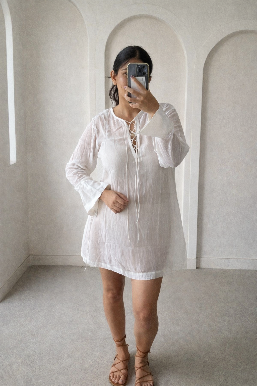 WHITE SHEER COVER-UP