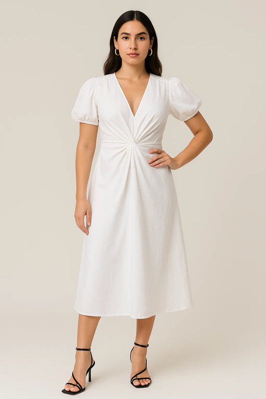 KNOT DRESS - WHITE