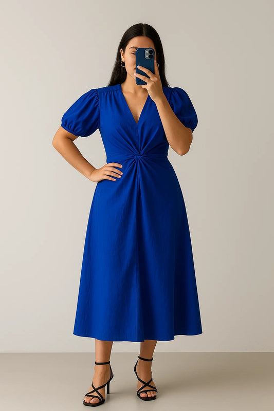 KNOT DRESS - ROYAL BLUE
