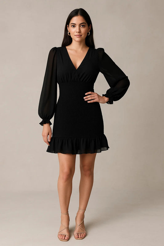 SMOCKED SHORT DRESS - BUTTER YELLOW