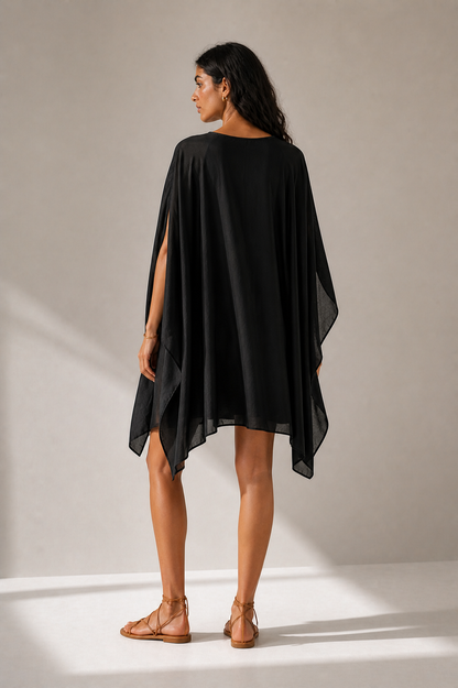BEIGE BEACH SHEER COVER-UP