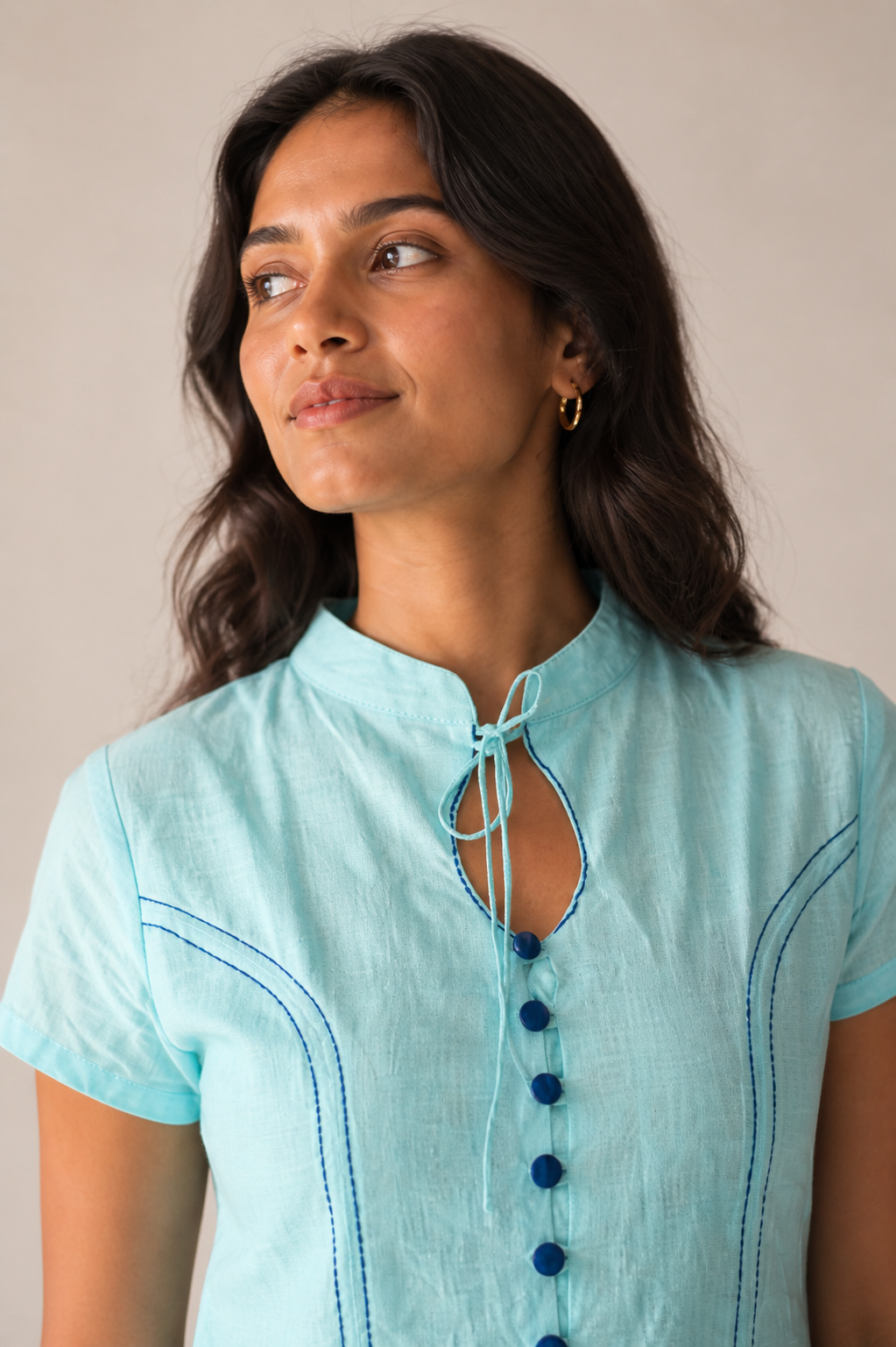 COLLARED COTTON TOP
