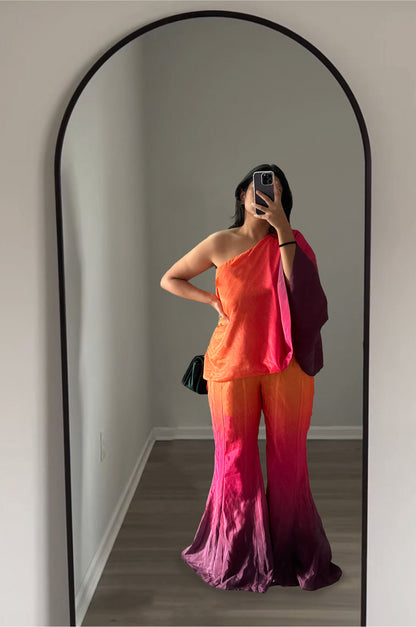SUNSET IN ONE SHOULDER WITH PALAZZO