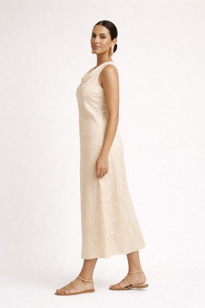 COWL DRESS - CHAMPAGNE