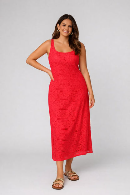 SCHIFFLI MINIMALISTIC - REDISH ORANGE