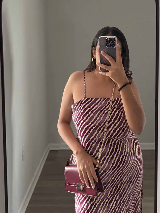 STRIPED DRESS WITH THIN STRAPS